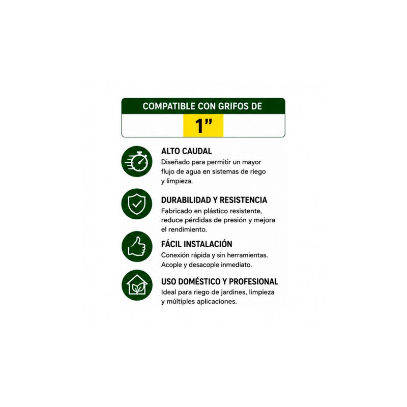 CONECTOR RAPIDO ALTO CAUDAL PARA...