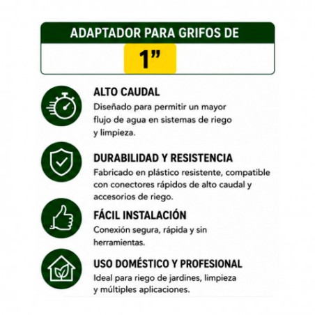 NIPLE DE ALTO CAUDAL PARA MANGUERA 1" SUNGARDEN