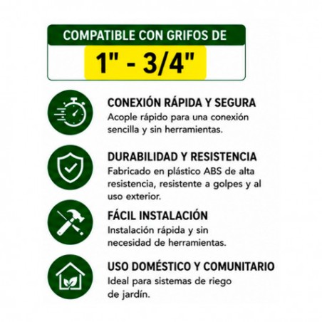 ADAPTADOR DE GRIFO 1" - 3/4" PARA RIEGO SUNGARDEN