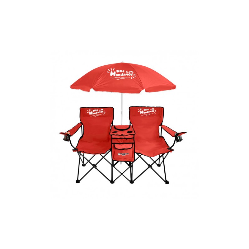 SILLA DOBLE PLEGABLE DE CAMPING CON...