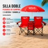 SILLA DOBLE PLEGABLE DE CAMPING CON NEVERA Y SOMBRILLA SUNGARDEN