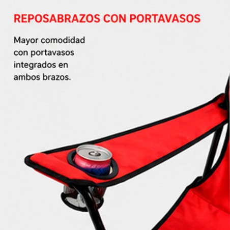 SILLA DOBLE PLEGABLE DE CAMPING CON NEVERA Y SOMBRILLA SUNGARDEN