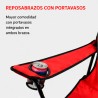 SILLA DOBLE PLEGABLE DE CAMPING CON NEVERA Y SOMBRILLA SUNGARDEN