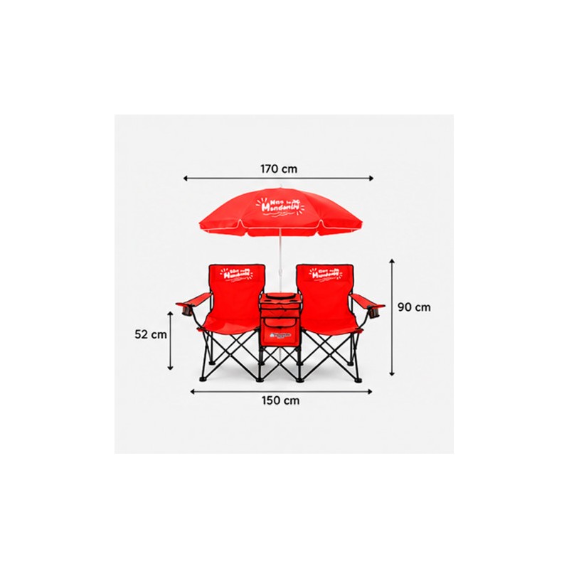 SILLA DOBLE PLEGABLE DE CAMPING CON...