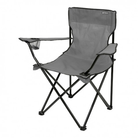 SILLA PLEGABLE DE CAMPING CON POSAVASOS GRIS SUNGARDEN