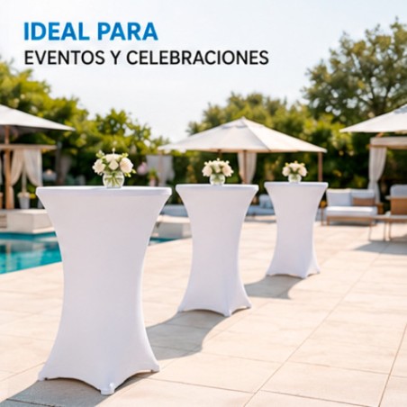 FUNDA PARA MESA DE COCTEL 110X80 BLANCA SUNGARDEN