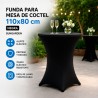 FUNDA PARA MESA DE COCTEL 110X80 NEGRA SUNGARDEN