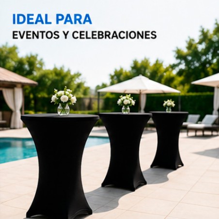 FUNDA PARA MESA DE COCTEL 110X80 NEGRA SUNGARDEN
