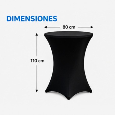 FUNDA PARA MESA DE COCTEL 110X80 NEGRA SUNGARDEN