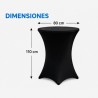 FUNDA PARA MESA DE COCTEL 110X80 NEGRA SUNGARDEN