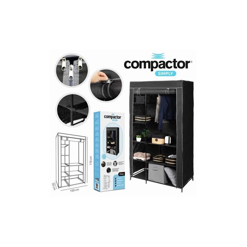 ARMARIO TELA 8 ESTANTES/1 BARRA 100X50X170CM COMPACTOR