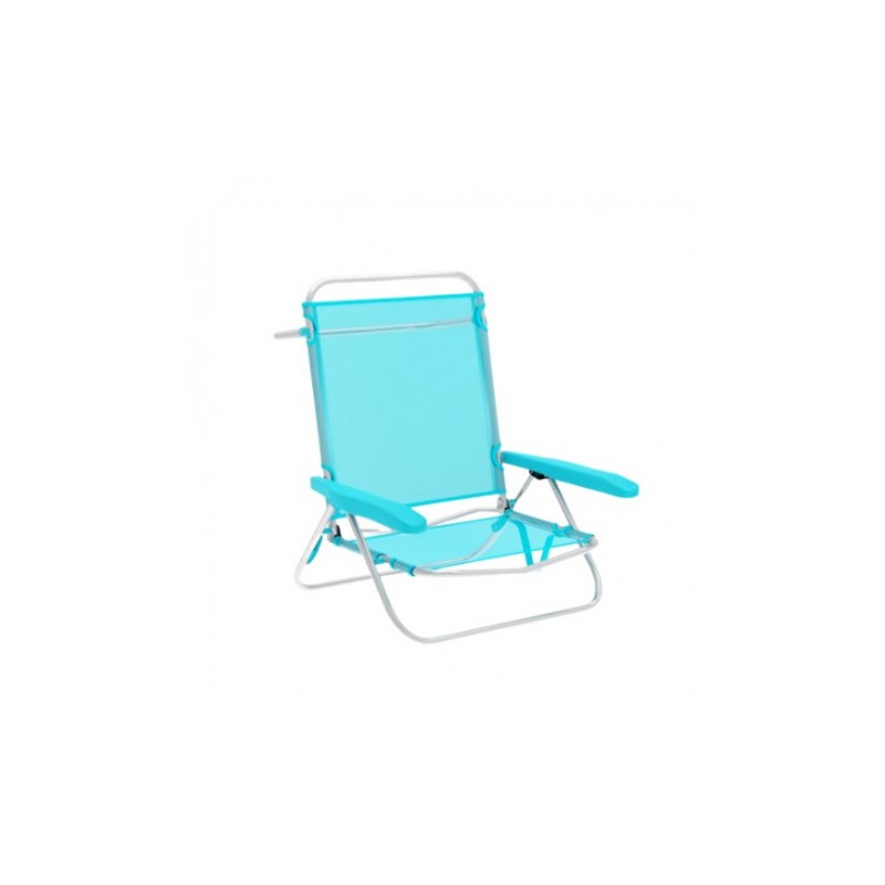 SILLA PLEGABLE 5 POSICIONES ALUMINIO AGUAMARINA 64X44X78CM