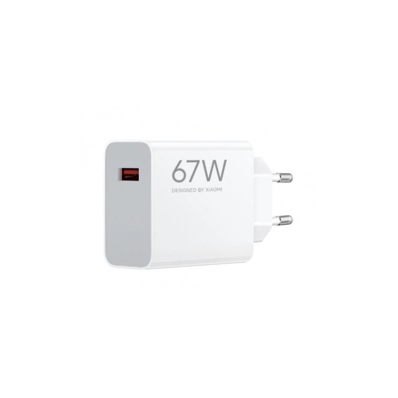 CARGADOR DE PARED 67W HIPERCARGA USB-A BLANCO XIAOMI