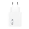 CARGADOR DE PARED 67W HIPERCARGA USB-A BLANCO XIAOMI