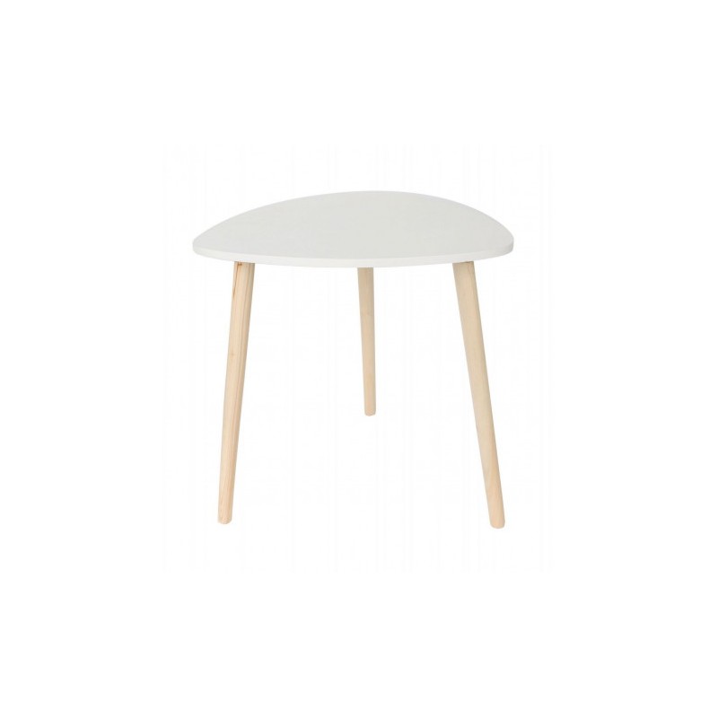 MESITA AUXILIAR MADERA BLANCA 48CM