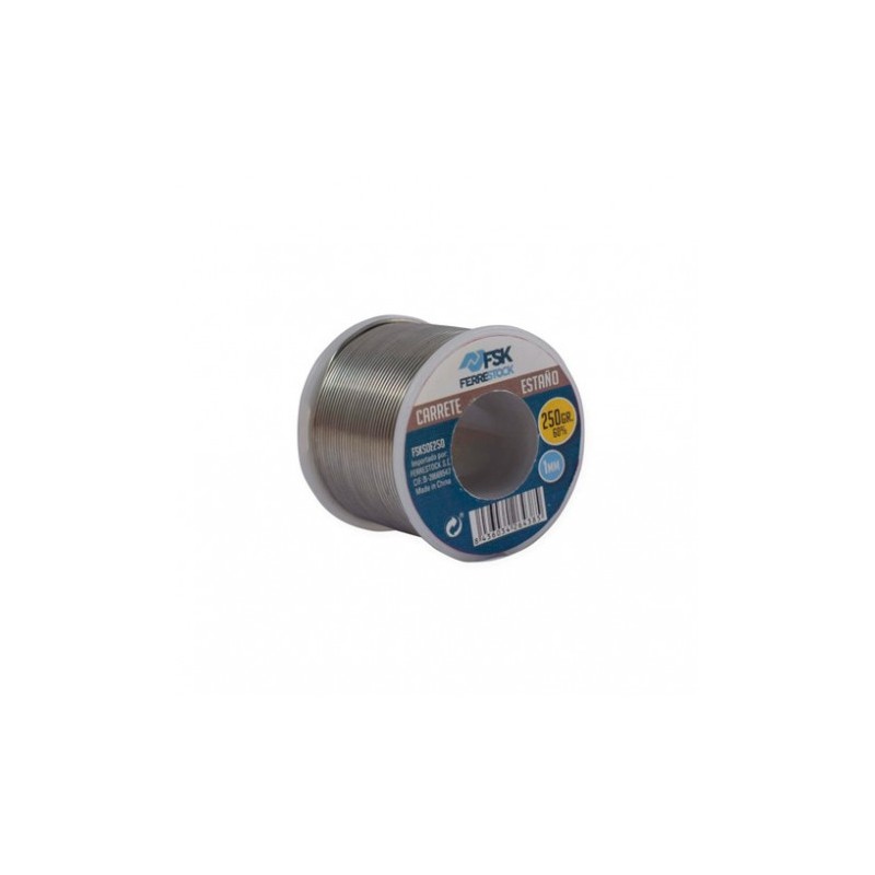 CARRETE ALAMBRE DE ESTAÑO 250GR 1MM FERRESTOCK