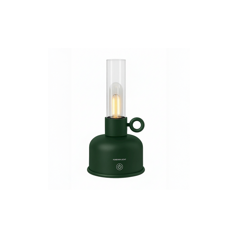 LAMPARA DE ACEITE LED VINTAGE VERDE FOREVER
