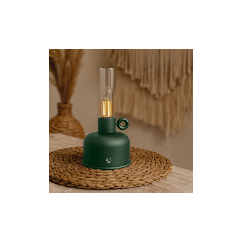 LAMPARA DE ACEITE LED VINTAGE VERDE...