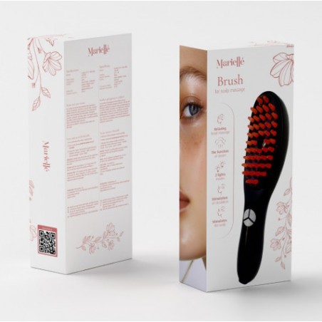 CEPILLO PARA MASAJE DE CABEZA CON FUNCION VAPOR Y LUZ NEGRO MARIELLE