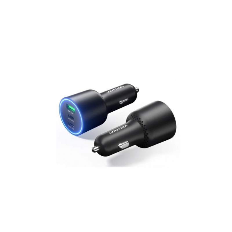 CARGADOR DE COCHE PARA SMARTPHONE | 100W | 2XUSB-C,1USB-A NEGRO VENTION