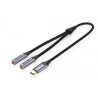 ADAPTADOR USB-C A 2 JACK 3.5 HEMBRA GRIS VENTION