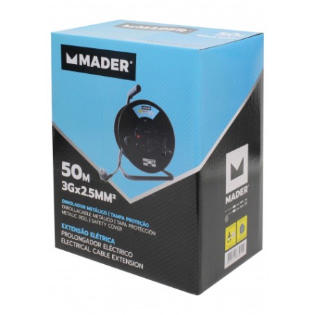 ENROLLADOR DE CABLE 50 METROS CABLE 3X2.5MM MADER