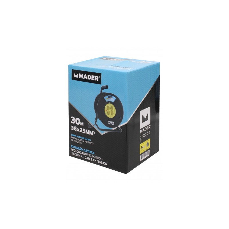 ENROLLADOR DE CABLE METALICO 30M 3X2.5MM