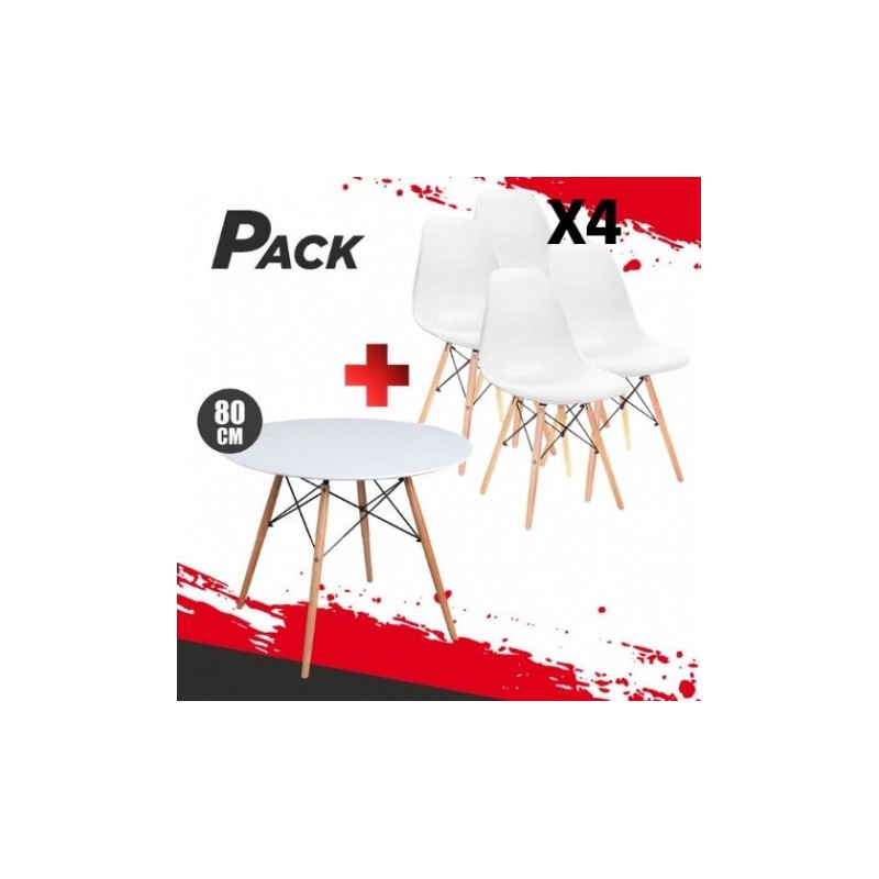 MESA REDONDA DESIGN D500 80CM BLANCA...