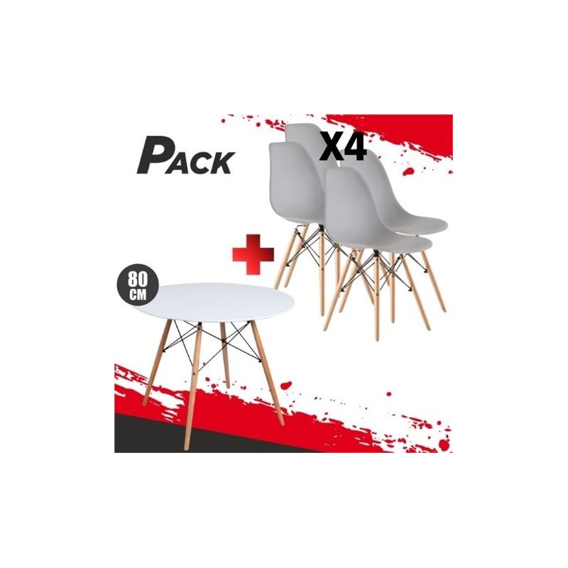 MESA REDONDA DESIGN D500 80CM BLANCA...