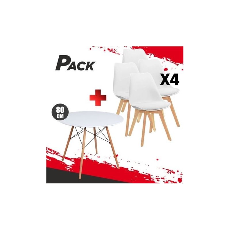 MESA REDONDA DESIGN D500 80CM BLANCA...
