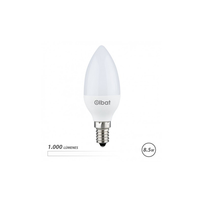 BOMBILLA LED C37 | 8.5W | 1000LM | E14 | LUZ BLANCA | ELBAT