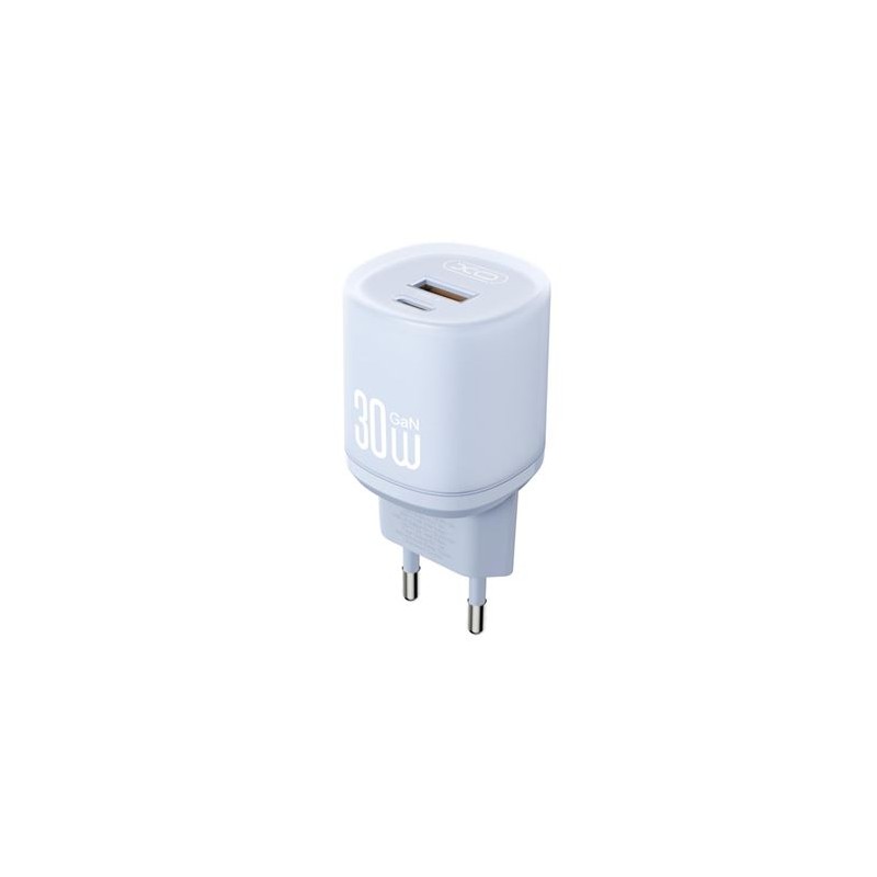 CARGADOR CARGA RAPIDA 30W USB-A Y USB-C L151 AZUL XO