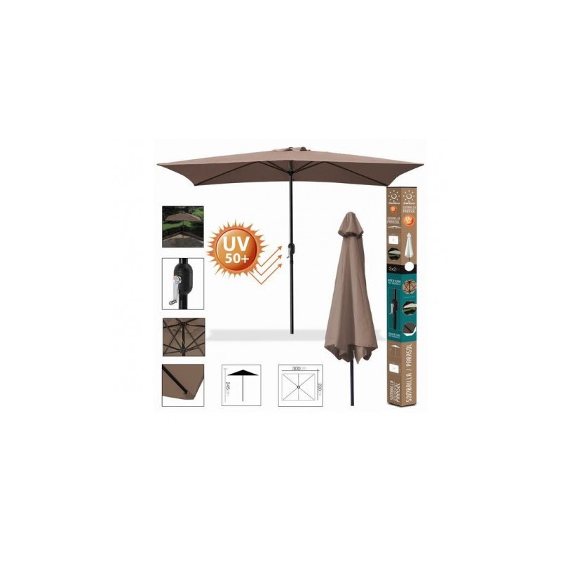 SOMBRILLA JARDIN 3X2 METROS UV50+ TOPO