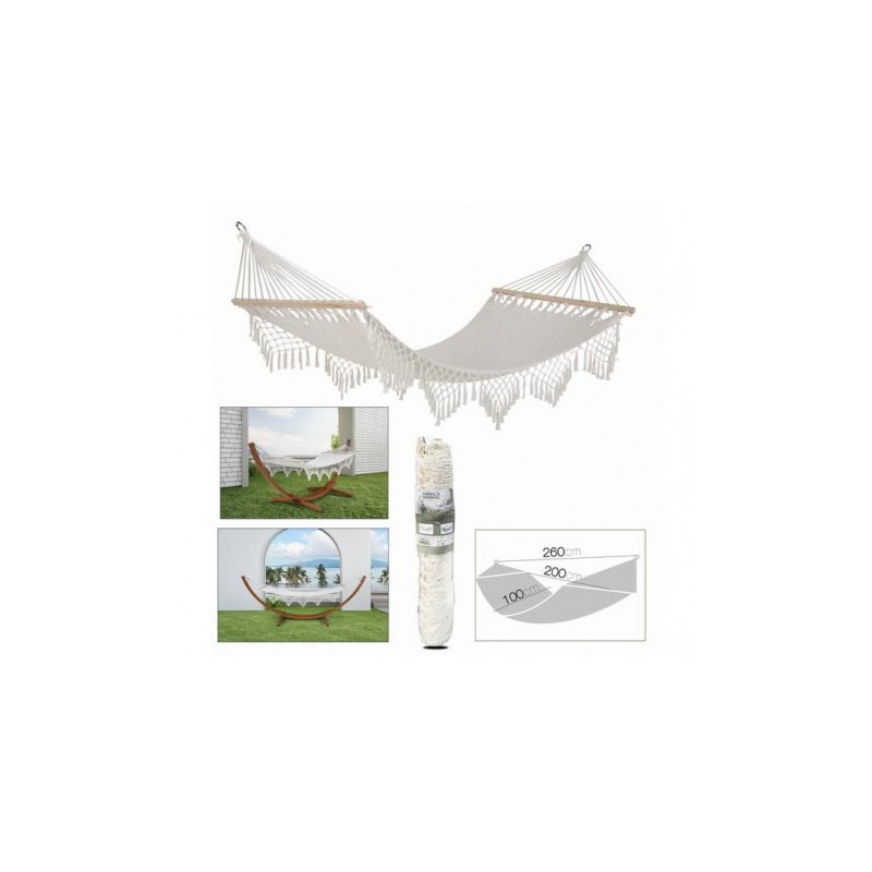 HAMACA DE MACRAME BLANCO 100X200