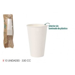 SET 10 VASO BLANCO CARTON...