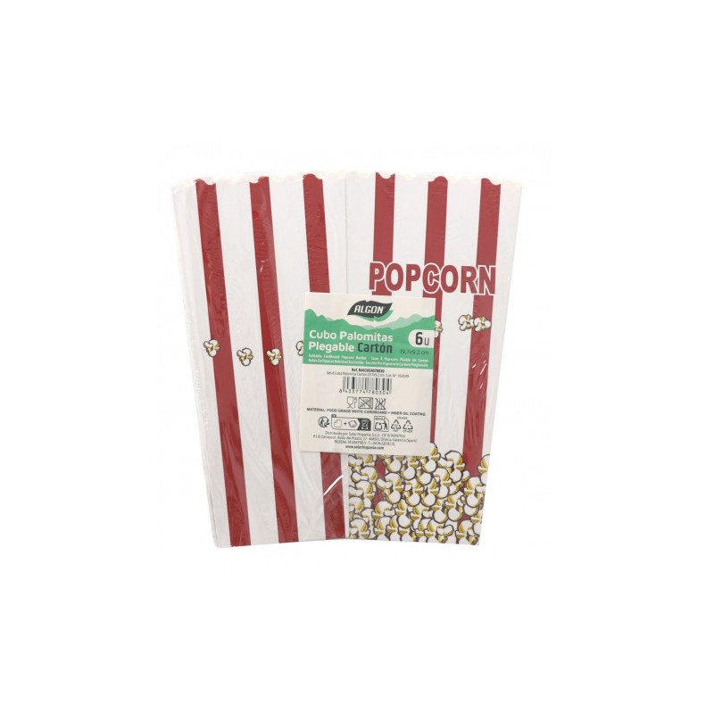 SET 6 CUBO PALOMITA CARTON 19.7 X 9.2...