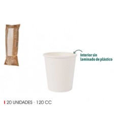 SET 20 VASO BLANCO CARTON...