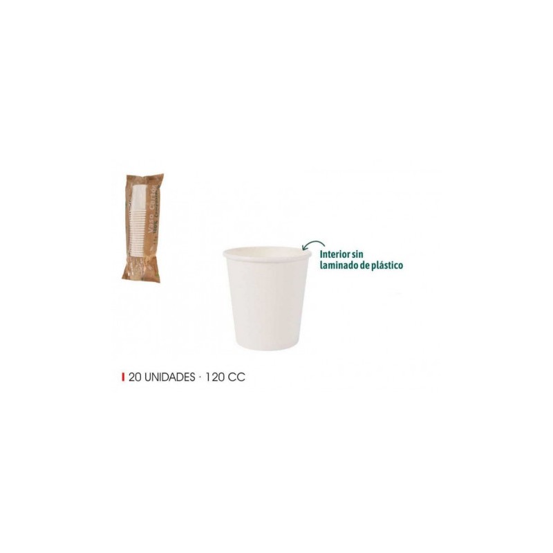 SET 20 VASO BLANCO CARTON 120CC ALGON