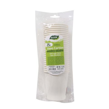 SET 25 VASO BLANCO CARTON 200CC ALGON