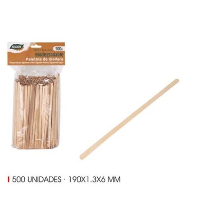 SET 500 PALETINAS MADERA 190X1.3X6MM ALGON