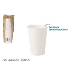 SET 20 VASO BLANCO CARTON...
