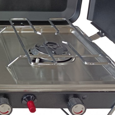 COCINA DE GAS PORTATIL PREMIUM OUTDOOR PLANCHA + DOBLE QUEMADOR MUVIP