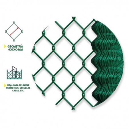 MALLA DE VALLADO PLASTIFICADA 40X40X2.9MM 2X25 METROS SUNGARDEN