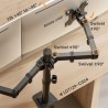 SOPORTE DE MESA 2 MONITORES 17"-32" CROMAD