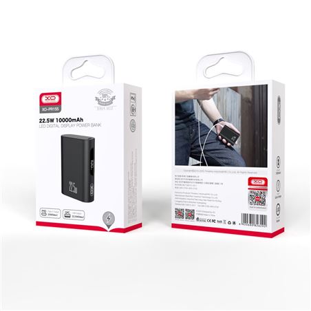 POWERBANK PR155 10000MAH | TIPO C + USB | QC 22.5W | DISPLAY NEGRA XO - XOPR155BK-6