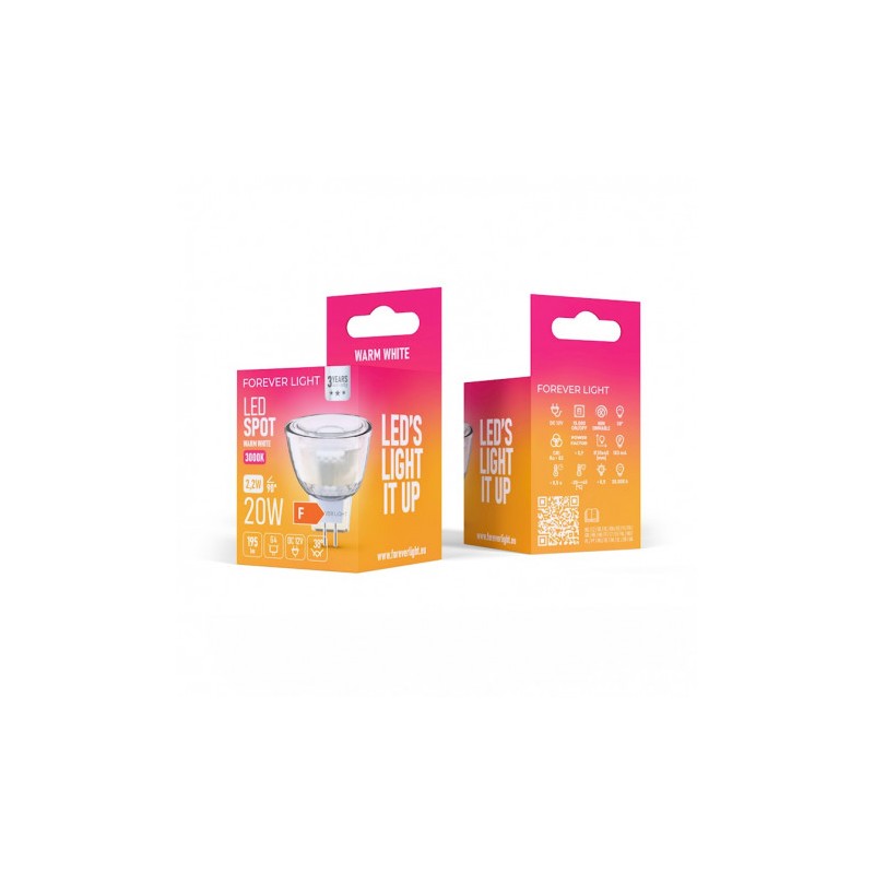 BOMBILLA LED G4 MR 11 2.2W 12V 195LUMEN LUZ CALIDA FOREVER