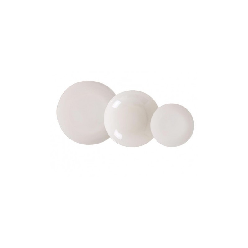 VAJILLA 18 PIEZAS ALFARES MONACO IVORY BRILLO