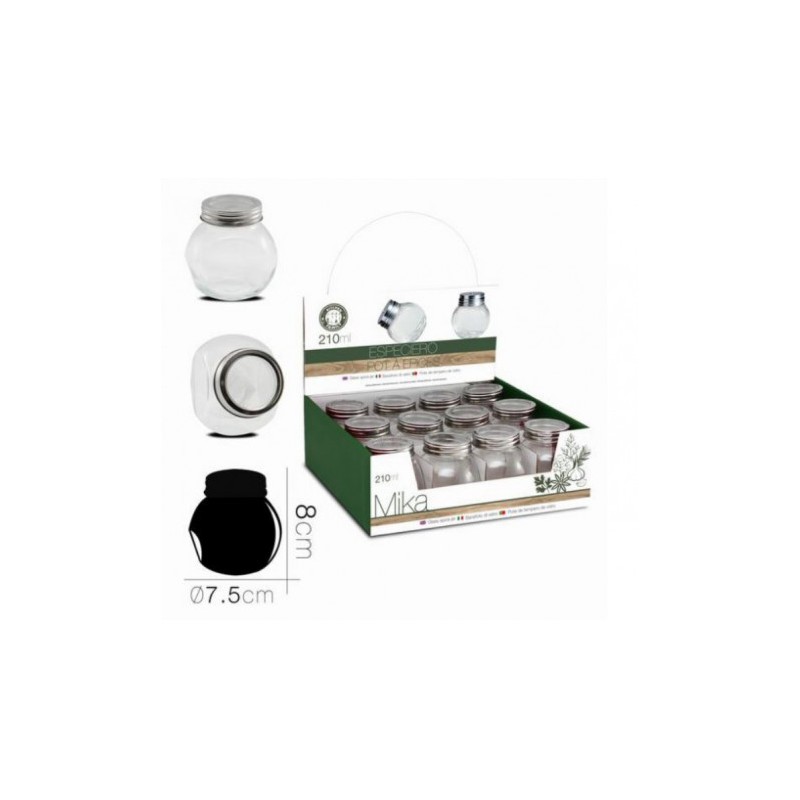 TARRO VIDRIO 2 POSICIONES 210ML TAPA ROSCA