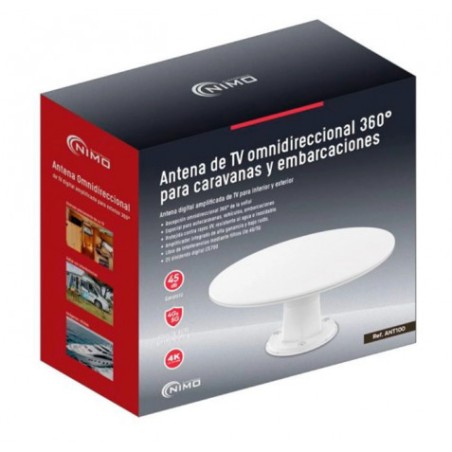 ANTENA TV OMNIDIRECCIONAL 360º AMPLIFICADA PARA CARAVANAS Y EMBARCACIONES
