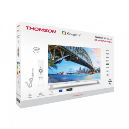TELEVISOR BLANCO LED HD 24" | WIFI | BLUETOOTH | SMART TV | 12V THOMSON